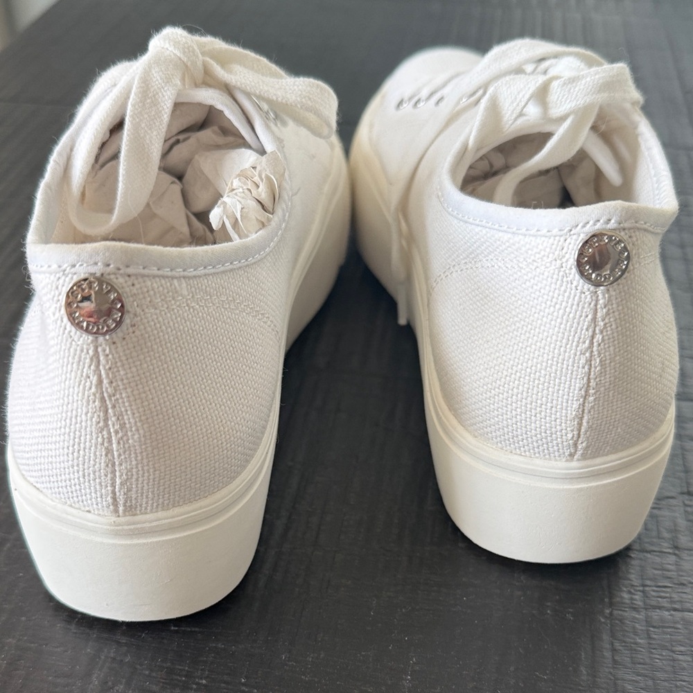 Steve Madden White Canvas Lace-Up Sneakers